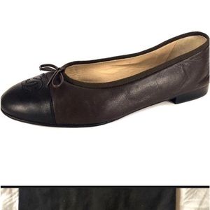 Chanel Brown and Black ballet flats